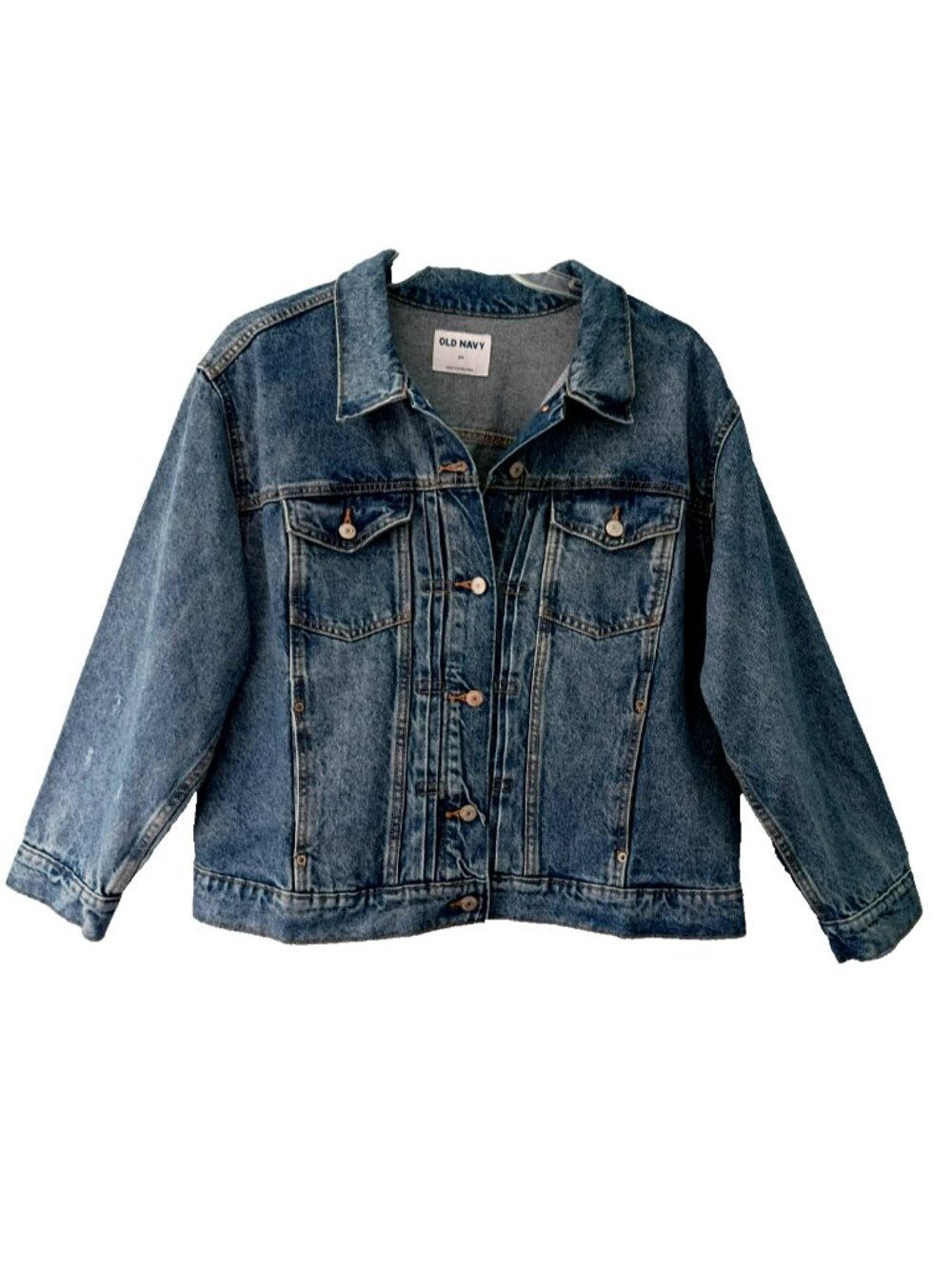 Old Navy Women's Denim Jacket Short Boxy Pockets - Size 2X NWT